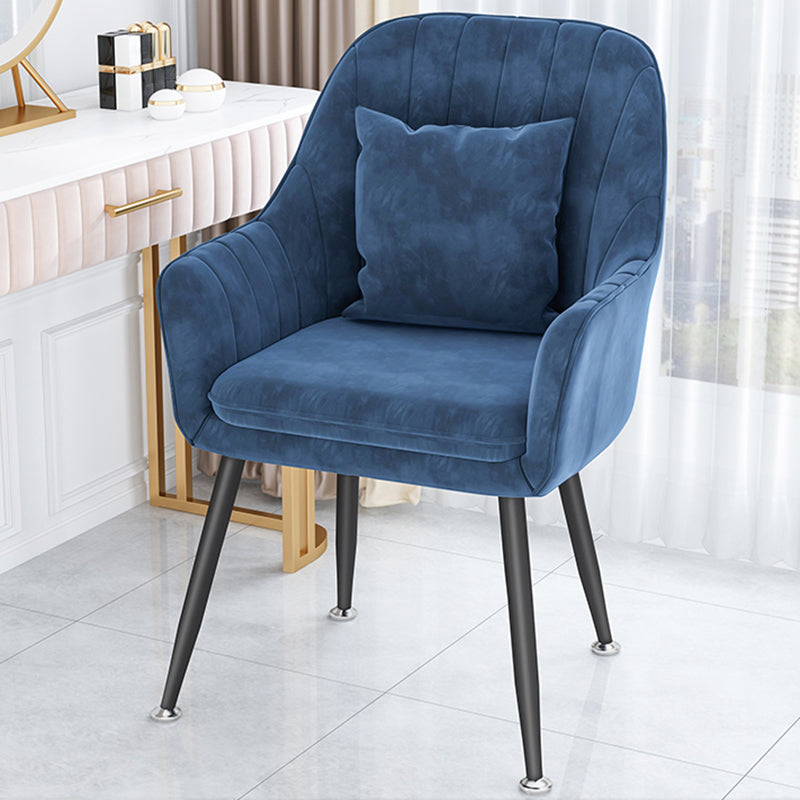 Scandinavian Style Metal Dining Chair Bedroom Solid Back Dining Arm Chairs