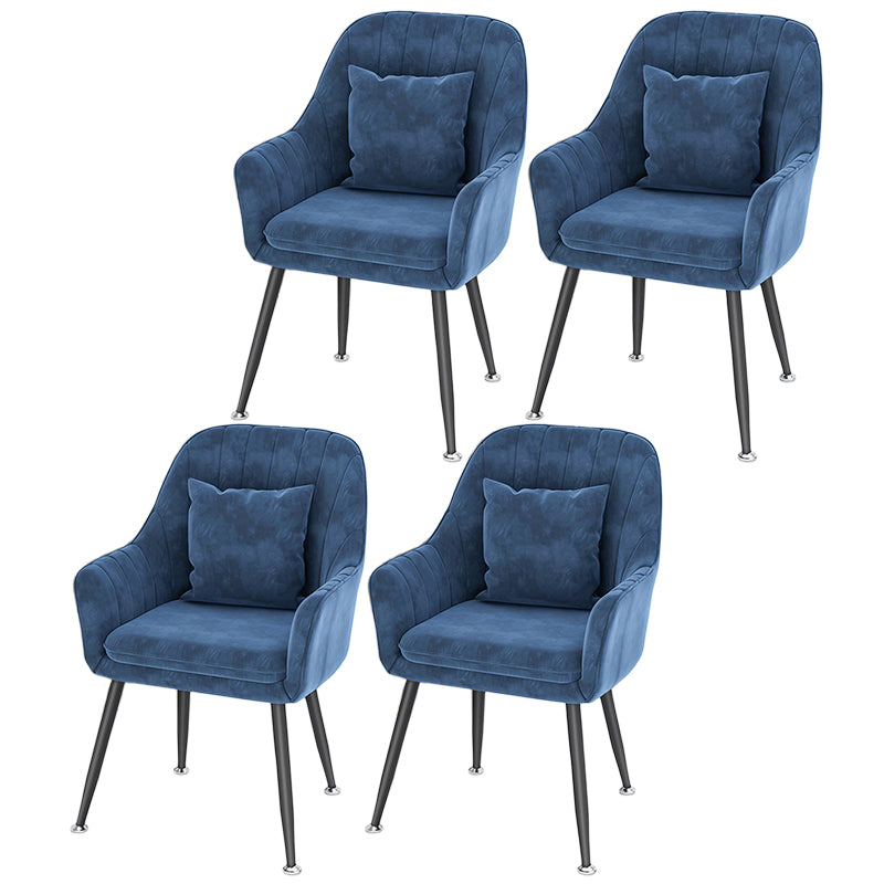 Scandinavian Style Metal Dining Chair Bedroom Solid Back Dining Arm Chairs