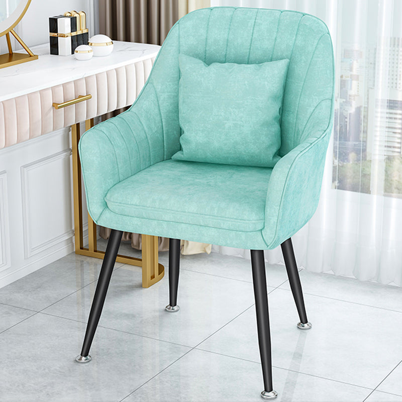 Scandinavian Style Metal Dining Chair Bedroom Solid Back Dining Arm Chairs