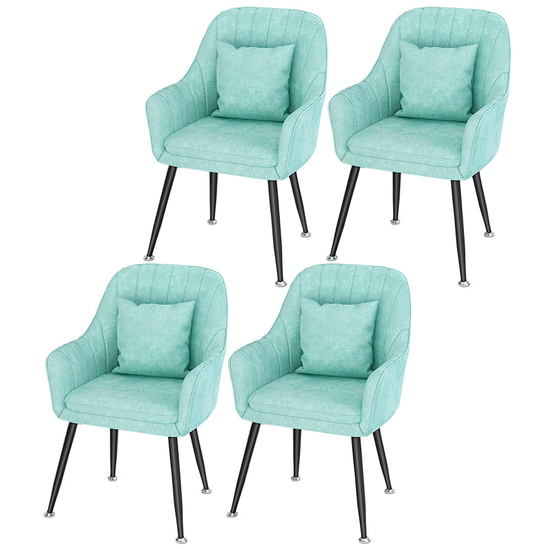 Scandinavian Style Metal Dining Chair Bedroom Solid Back Dining Arm Chairs