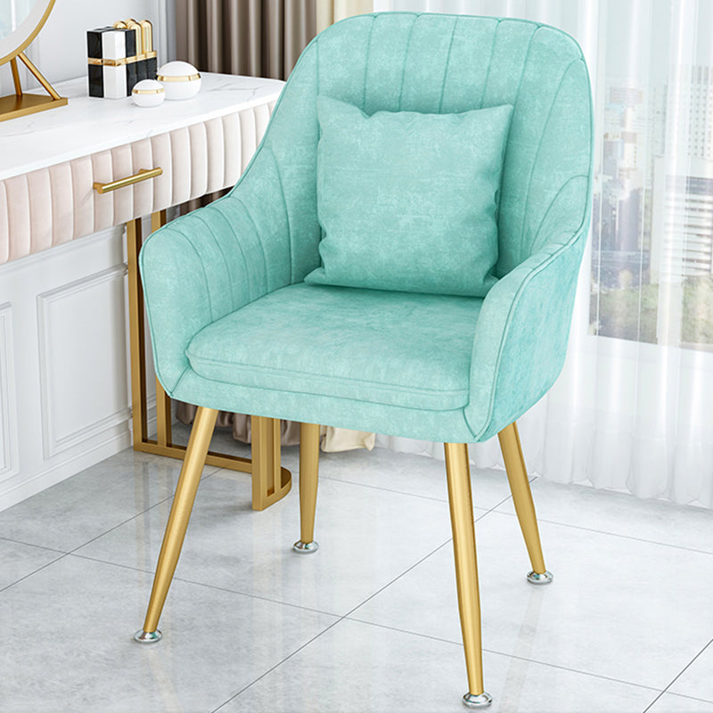 Scandinavian Style Metal Dining Chair Bedroom Solid Back Dining Arm Chairs