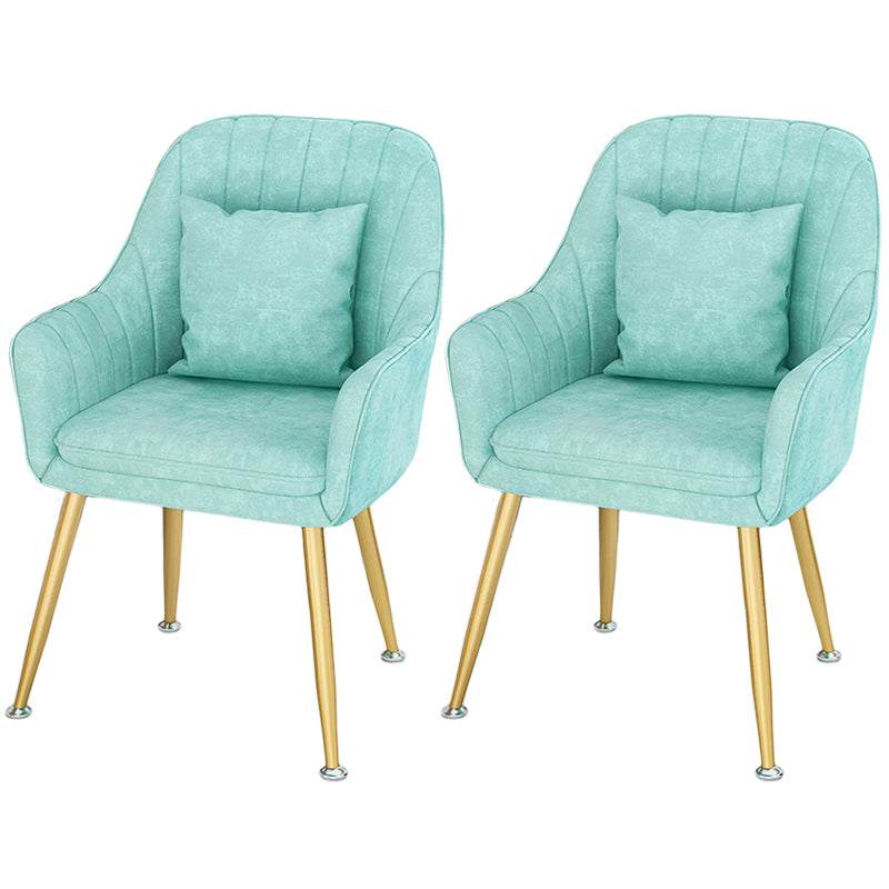 Scandinavian Style Metal Dining Chair Bedroom Solid Back Dining Arm Chairs