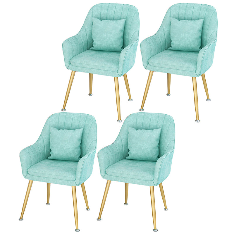 Scandinavian Style Metal Dining Chair Bedroom Solid Back Dining Arm Chairs