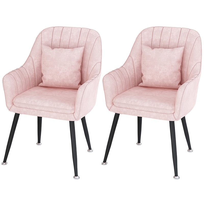 Scandinavian Style Metal Dining Chair Bedroom Solid Back Dining Arm Chairs