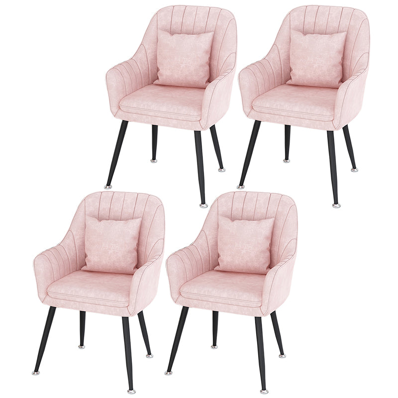 Scandinavian Style Metal Dining Chair Bedroom Solid Back Dining Arm Chairs