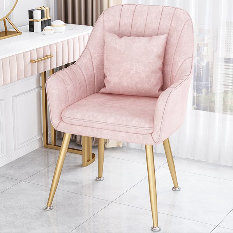 Scandinavian Style Metal Dining Chair Bedroom Solid Back Dining Arm Chairs