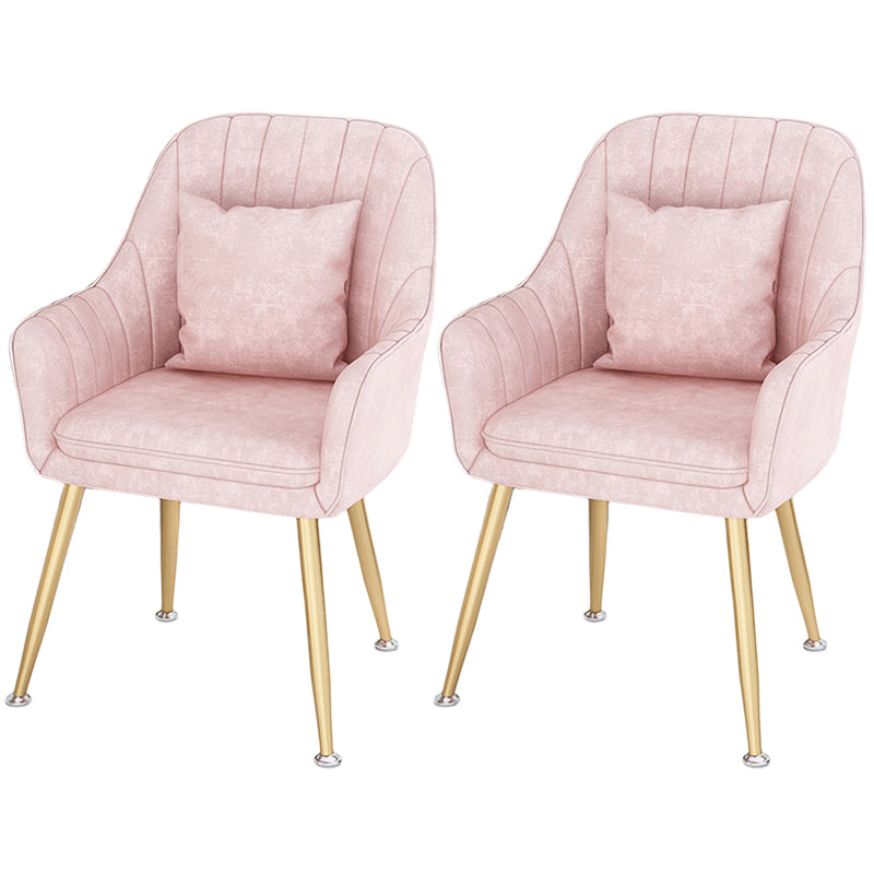 Scandinavian Style Metal Dining Chair Bedroom Solid Back Dining Arm Chairs