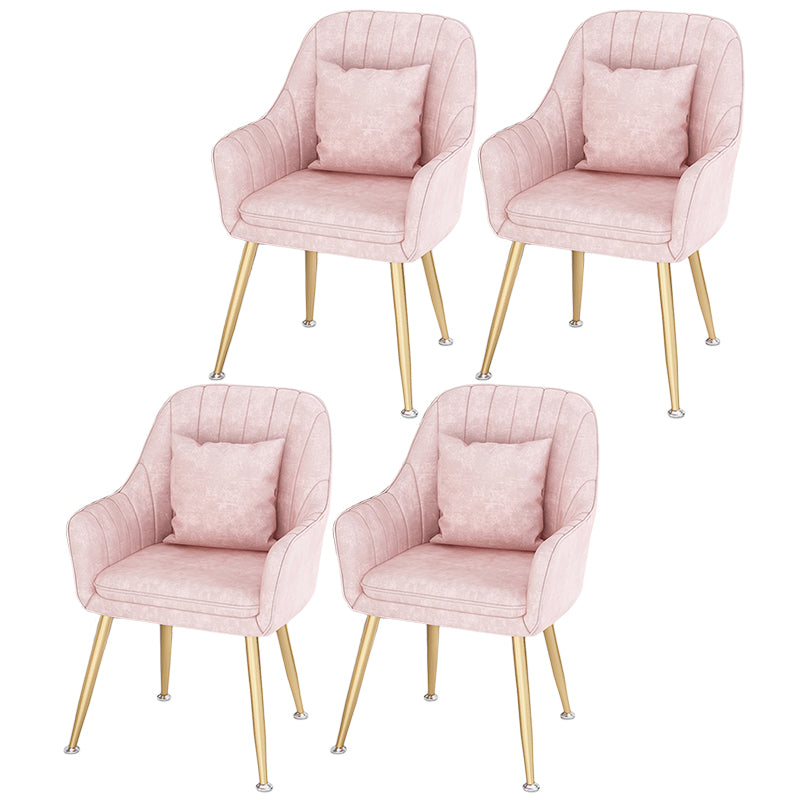 Scandinavian Style Metal Dining Chair Bedroom Solid Back Dining Arm Chairs