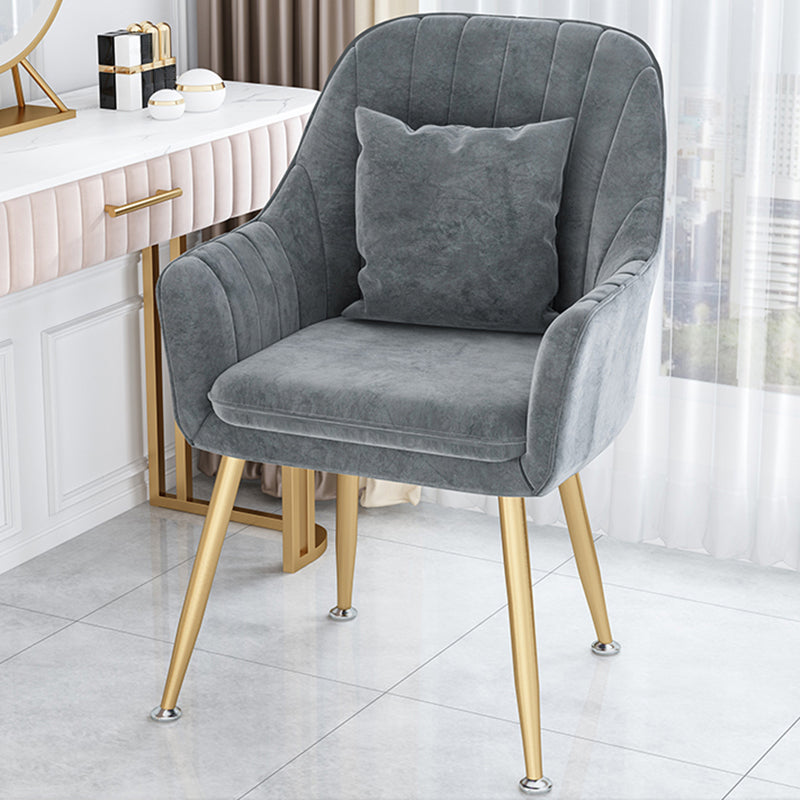 Scandinavian Style Metal Dining Chair Bedroom Solid Back Dining Arm Chairs