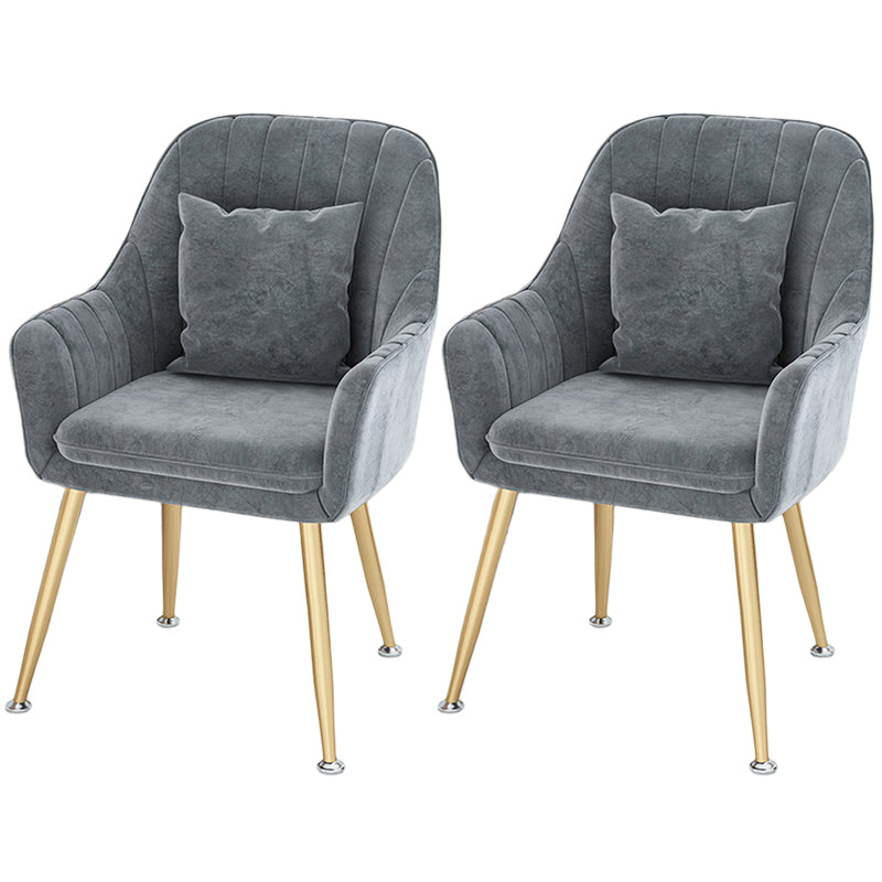 Scandinavian Style Metal Dining Chair Bedroom Solid Back Dining Arm Chairs