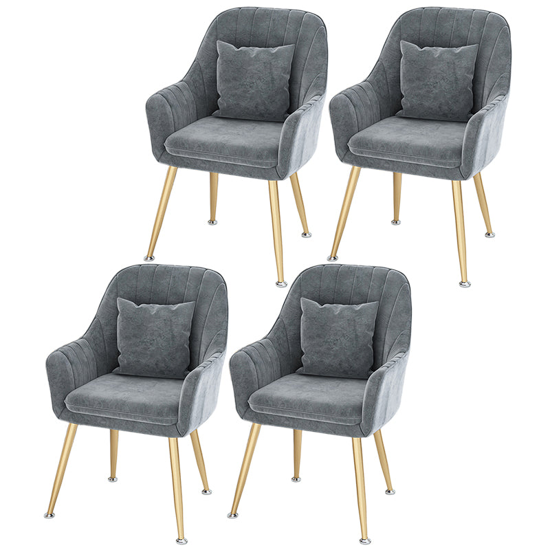 Scandinavian Style Metal Dining Chair Bedroom Solid Back Dining Arm Chairs