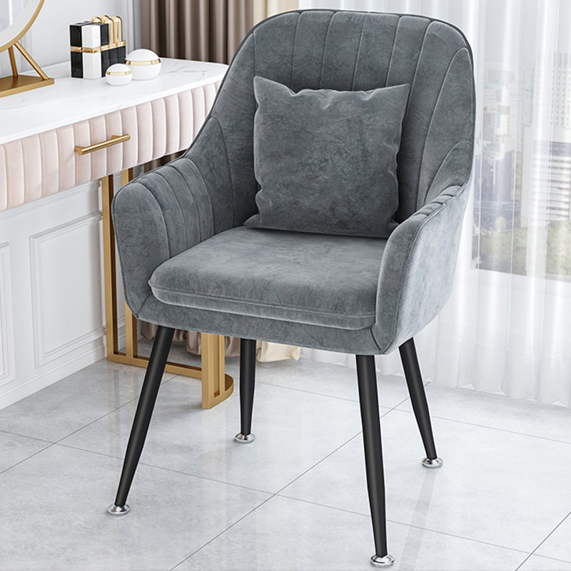 Scandinavian Style Metal Dining Chair Bedroom Solid Back Dining Arm Chairs