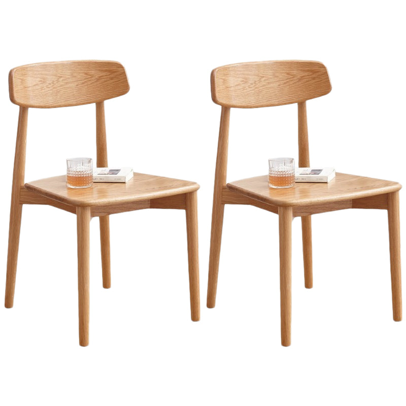 Chaise d'intérieur et d'extérieur en bois moderne, chaise d'appoint de salle à manger sans accoudoirs à dossier ouvert