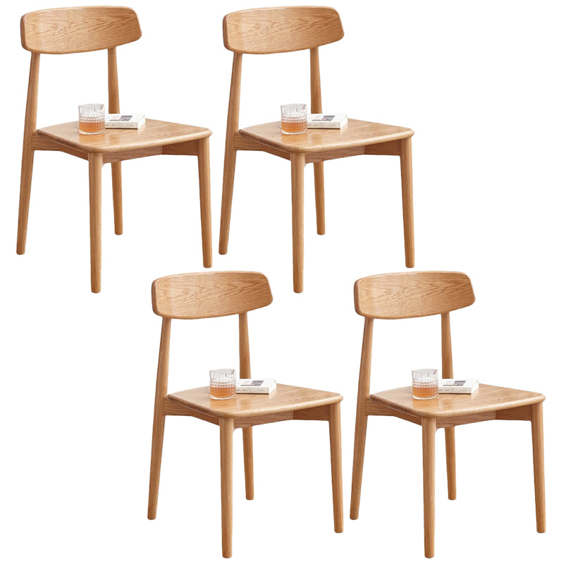Chaise d'intérieur et d'extérieur en bois moderne, chaise d'appoint de salle à manger sans accoudoirs à dossier ouvert