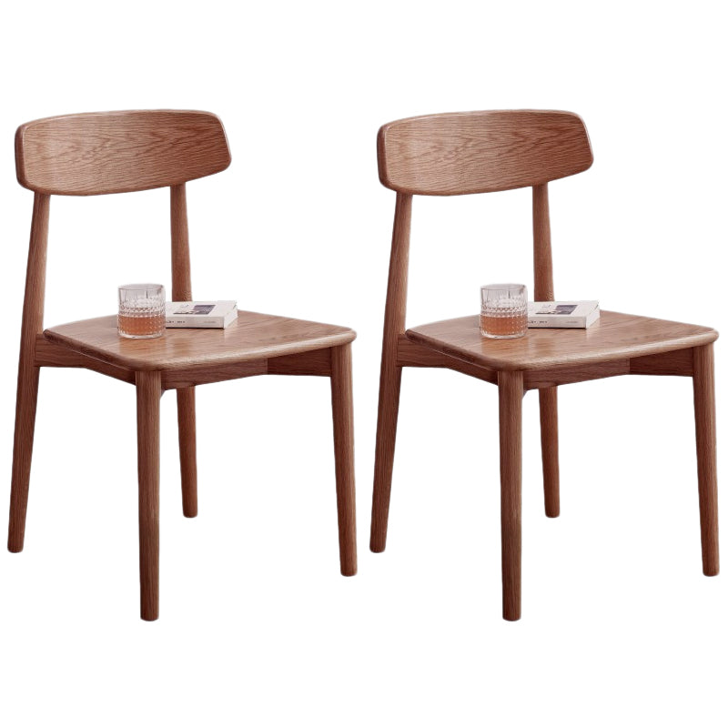 Chaise d'intérieur et d'extérieur en bois moderne, chaise d'appoint de salle à manger sans accoudoirs à dossier ouvert