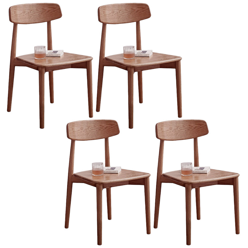 Chaise d'intérieur et d'extérieur en bois moderne, chaise d'appoint de salle à manger sans accoudoirs à dossier ouvert