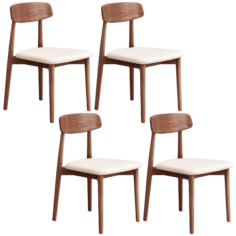 Chaise d'intérieur et d'extérieur en bois moderne, chaise d'appoint de salle à manger sans accoudoirs à dossier ouvert