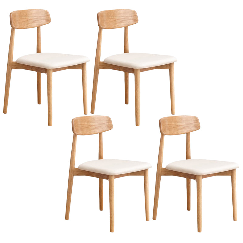 Chaise d'intérieur et d'extérieur en bois moderne, chaise d'appoint de salle à manger sans accoudoirs à dossier ouvert