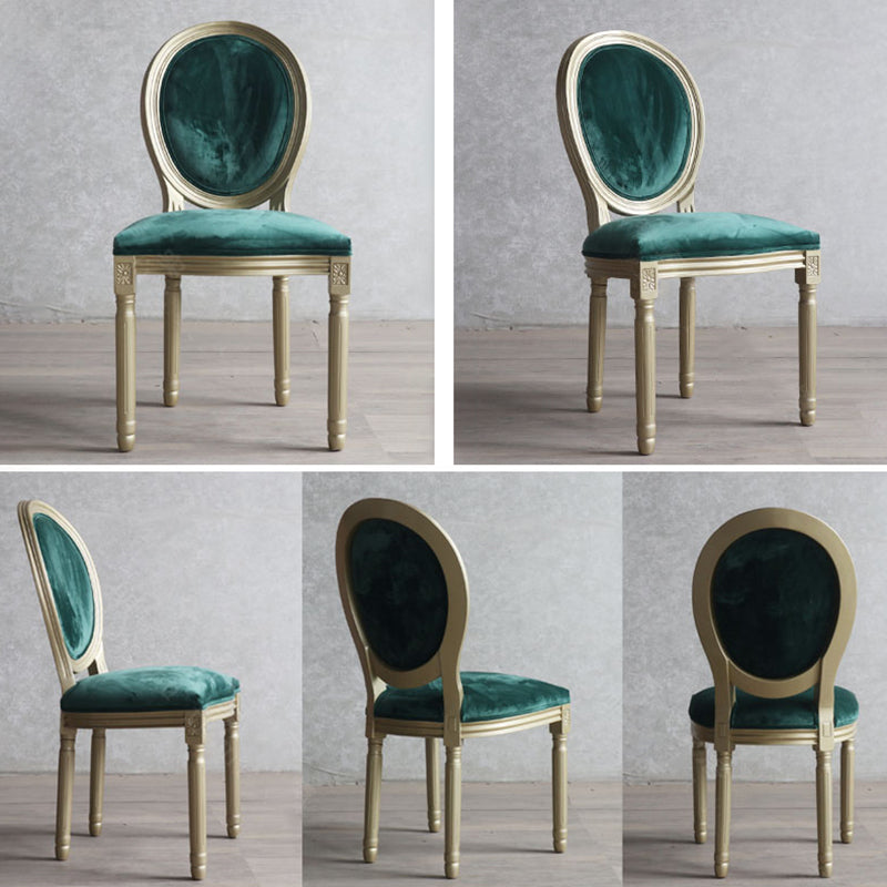 Chaise de salle à manger traditionnelle en velours, chaise latérale à dossier King Louis de 38 pouces avec 4 pieds pour restaurant