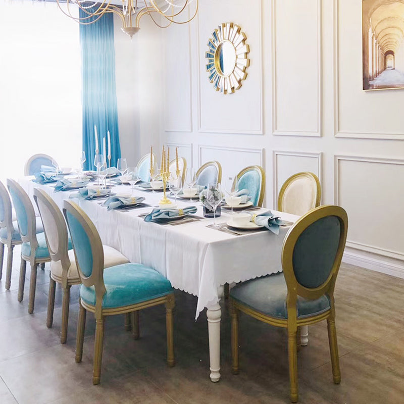 Chaise de salle à manger traditionnelle en velours, chaise latérale à dossier King Louis de 38 pouces avec 4 pieds pour restaurant