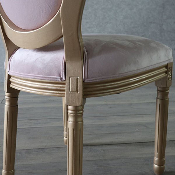 Chaise de salle à manger traditionnelle en velours, chaise latérale à dossier King Louis de 38 pouces avec 4 pieds pour restaurant