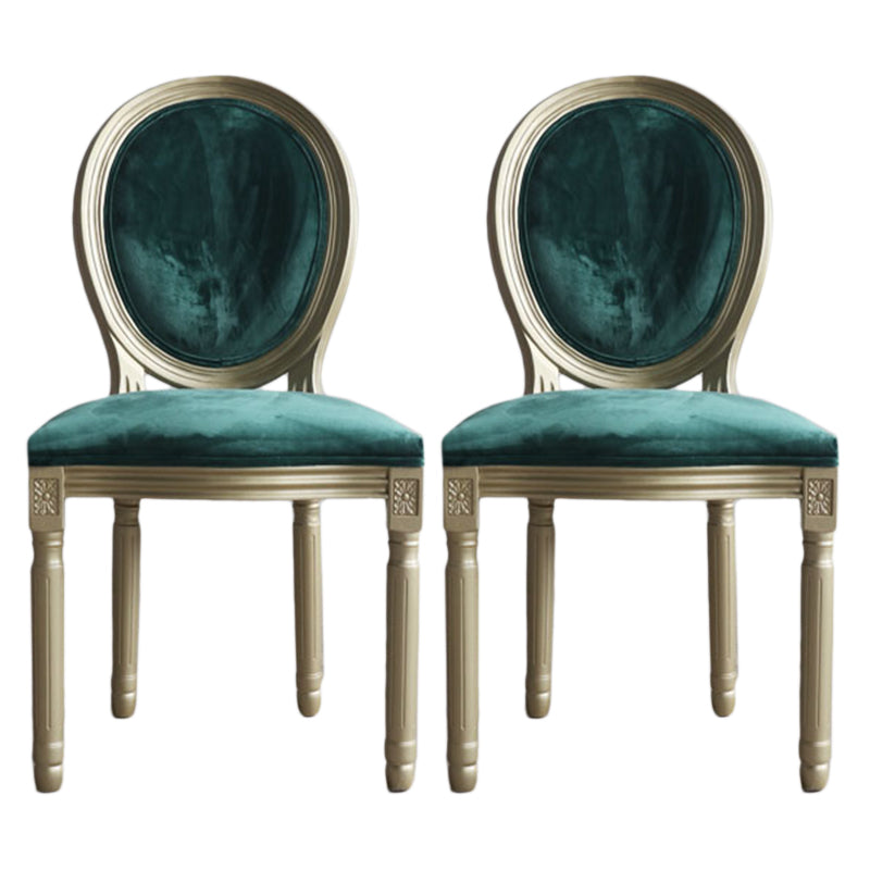 Chaise de salle à manger traditionnelle en velours, chaise latérale à dossier King Louis de 38 pouces avec 4 pieds pour restaurant