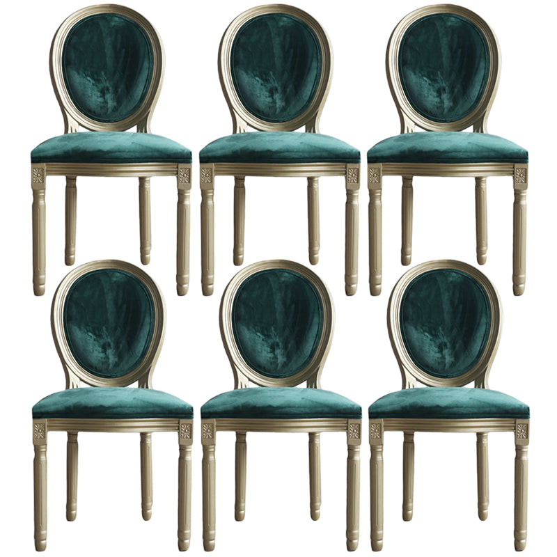 Chaise de salle à manger traditionnelle en velours, chaise latérale à dossier King Louis de 38 pouces avec 4 pieds pour restaurant