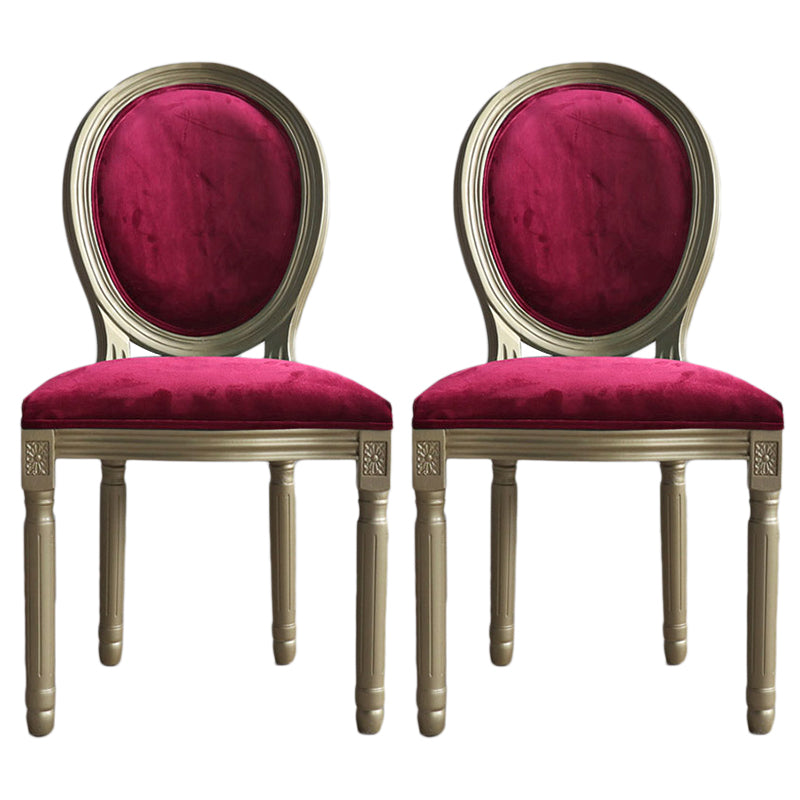 Chaise de salle à manger traditionnelle en velours, chaise latérale à dossier King Louis de 38 pouces avec 4 pieds pour restaurant