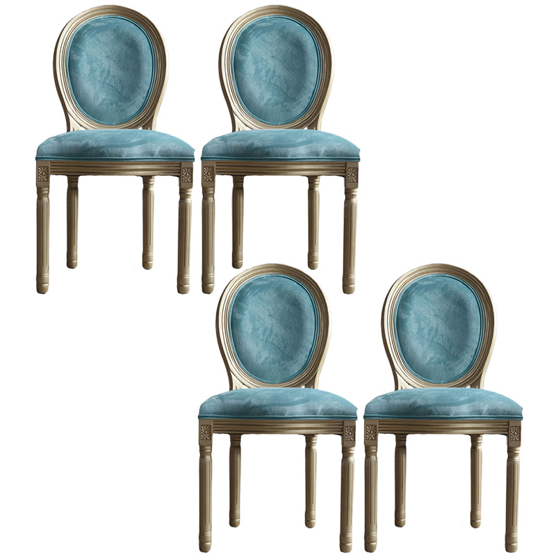 Chaise de salle à manger traditionnelle en velours, chaise latérale à dossier King Louis de 38 pouces avec 4 pieds pour restaurant