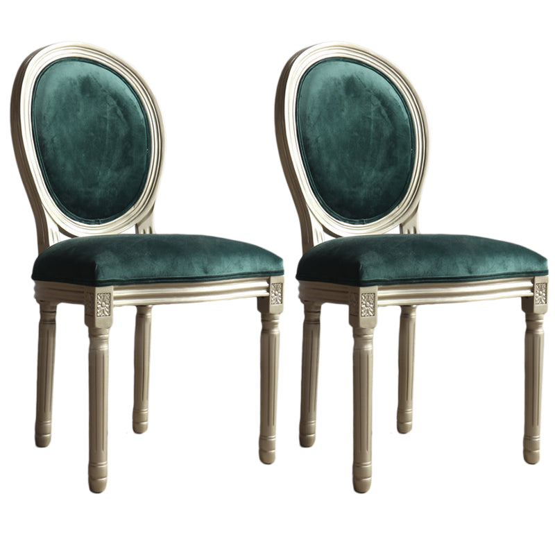 Chaise de salle à manger traditionnelle en velours, chaise latérale à dossier King Louis de 38 pouces avec 4 pieds pour restaurant