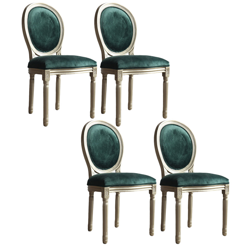 Chaise de salle à manger traditionnelle en velours, chaise latérale à dossier King Louis de 38 pouces avec 4 pieds pour restaurant