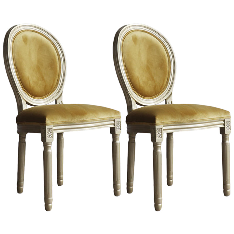 Chaise de salle à manger traditionnelle en velours, chaise latérale à dossier King Louis de 38 pouces avec 4 pieds pour restaurant