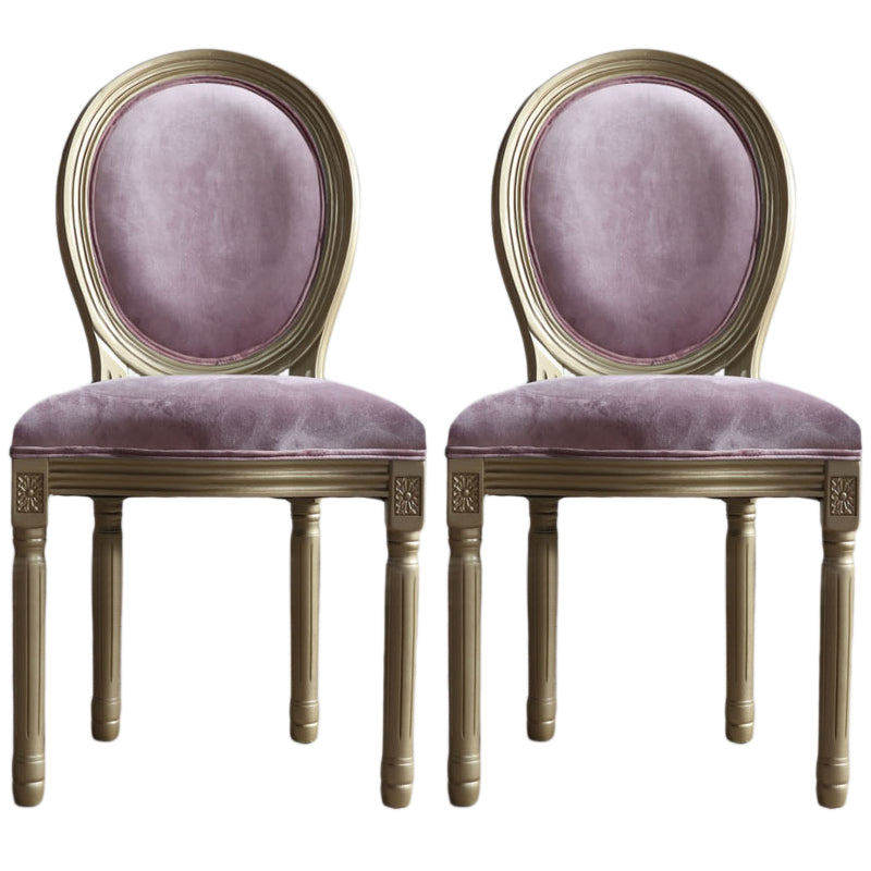 Chaise de salle à manger traditionnelle en velours, chaise latérale à dossier King Louis de 38 pouces avec 4 pieds pour restaurant