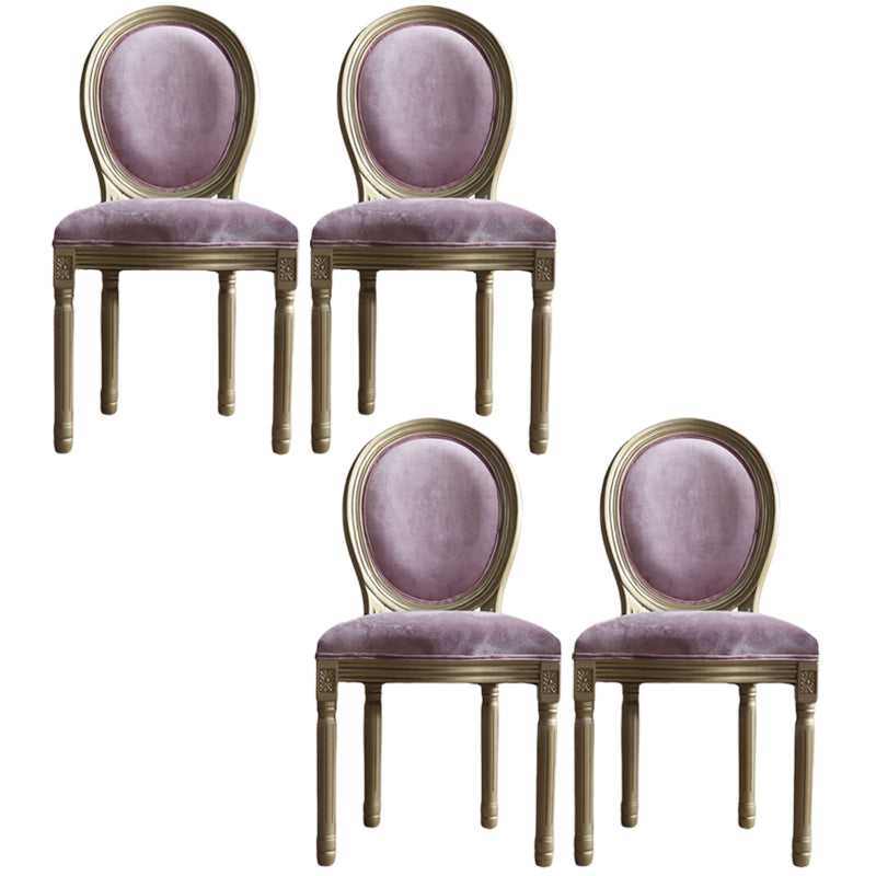 Chaise de salle à manger traditionnelle en velours, chaise latérale à dossier King Louis de 38 pouces avec 4 pieds pour restaurant