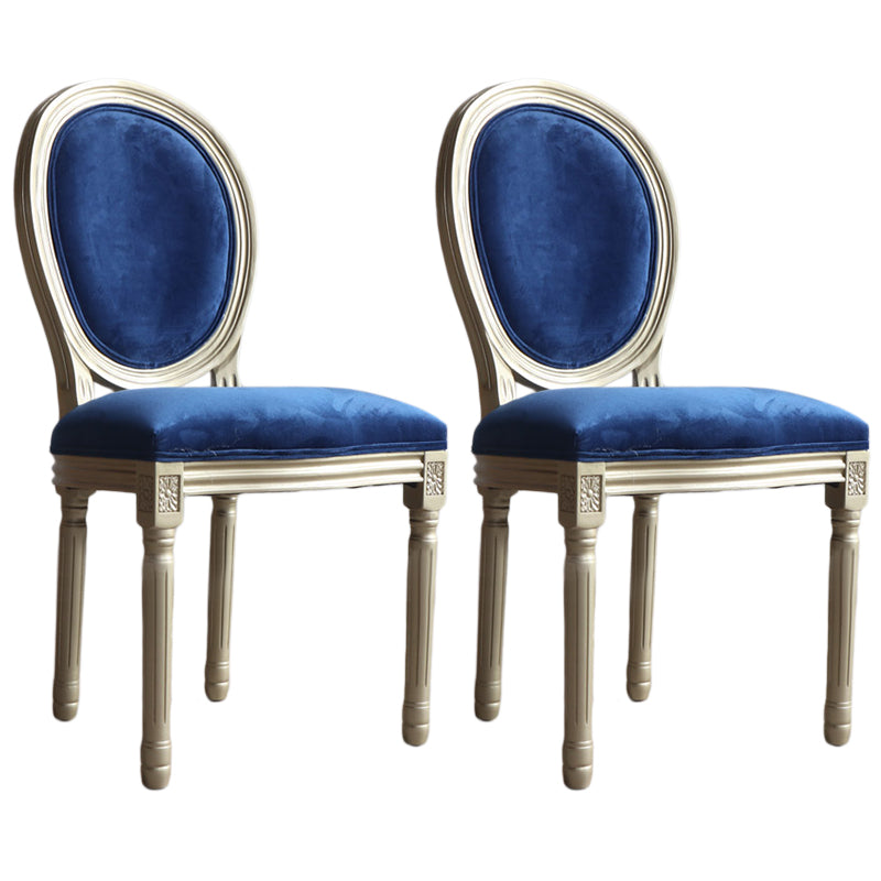 Chaise de salle à manger traditionnelle en velours, chaise latérale à dossier King Louis de 38 pouces avec 4 pieds pour restaurant