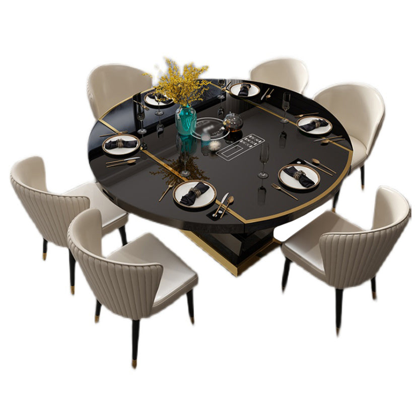 Contemporary Style Leather Chair Armless Parsons Chair with Wooden Legs for Dining Room