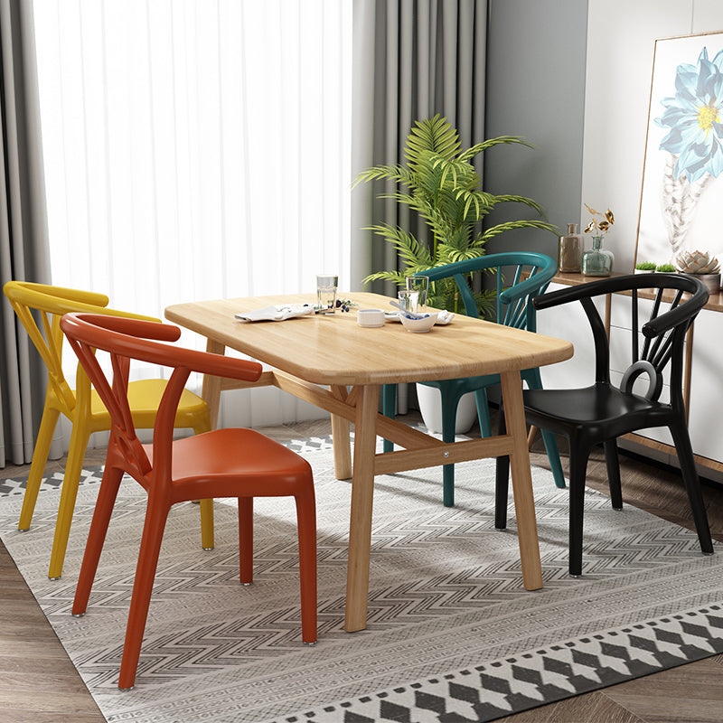Salle à manger moderne Windsor chaises arrière chaise sans bras de salle à manger en plastique pour la cuisine