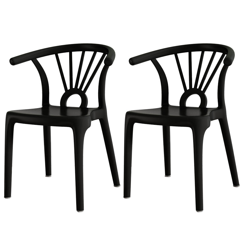 Salle à manger moderne Windsor chaises arrière chaise sans bras de salle à manger en plastique pour la cuisine