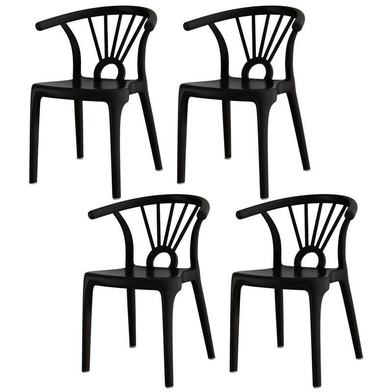 Salle à manger moderne Windsor chaises arrière chaise sans bras de salle à manger en plastique pour la cuisine
