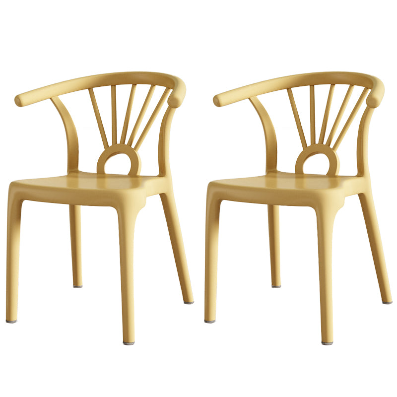 Salle à manger moderne Windsor chaises arrière chaise sans bras de salle à manger en plastique pour la cuisine