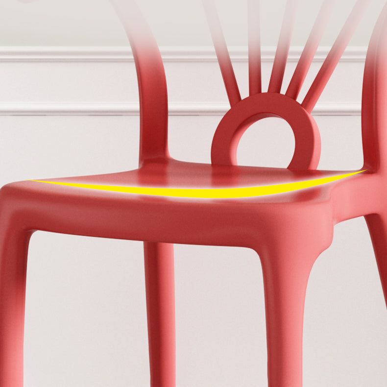 Salle à manger moderne Windsor chaises arrière chaise sans bras de salle à manger en plastique pour la cuisine