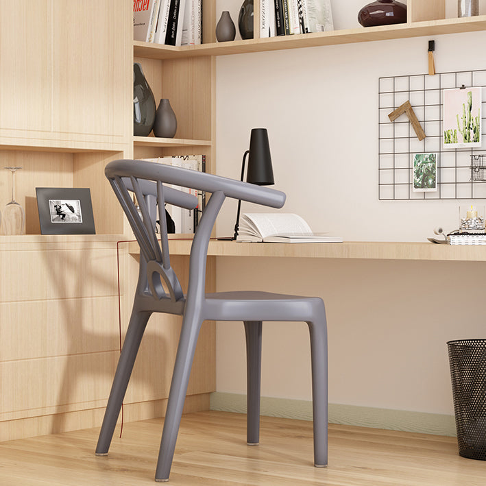 Salle à manger moderne Windsor chaises arrière chaise sans bras de salle à manger en plastique pour la cuisine