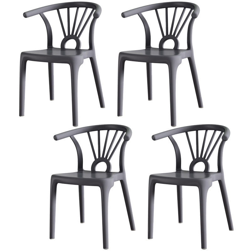 Salle à manger moderne Windsor chaises arrière chaise sans bras de salle à manger en plastique pour la cuisine