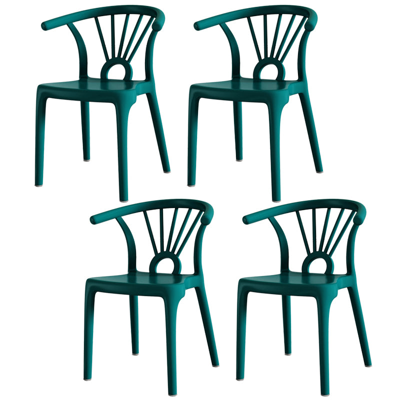 Salle à manger moderne Windsor chaises arrière chaise sans bras de salle à manger en plastique pour la cuisine