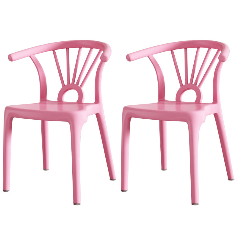Salle à manger moderne Windsor chaises arrière chaise sans bras de salle à manger en plastique pour la cuisine