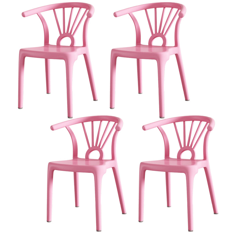 Salle à manger moderne Windsor chaises arrière chaise sans bras de salle à manger en plastique pour la cuisine