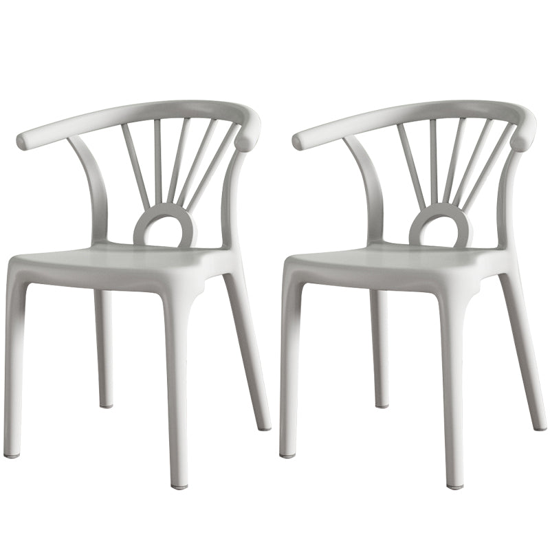 Salle à manger moderne Windsor chaises arrière chaise sans bras de salle à manger en plastique pour la cuisine
