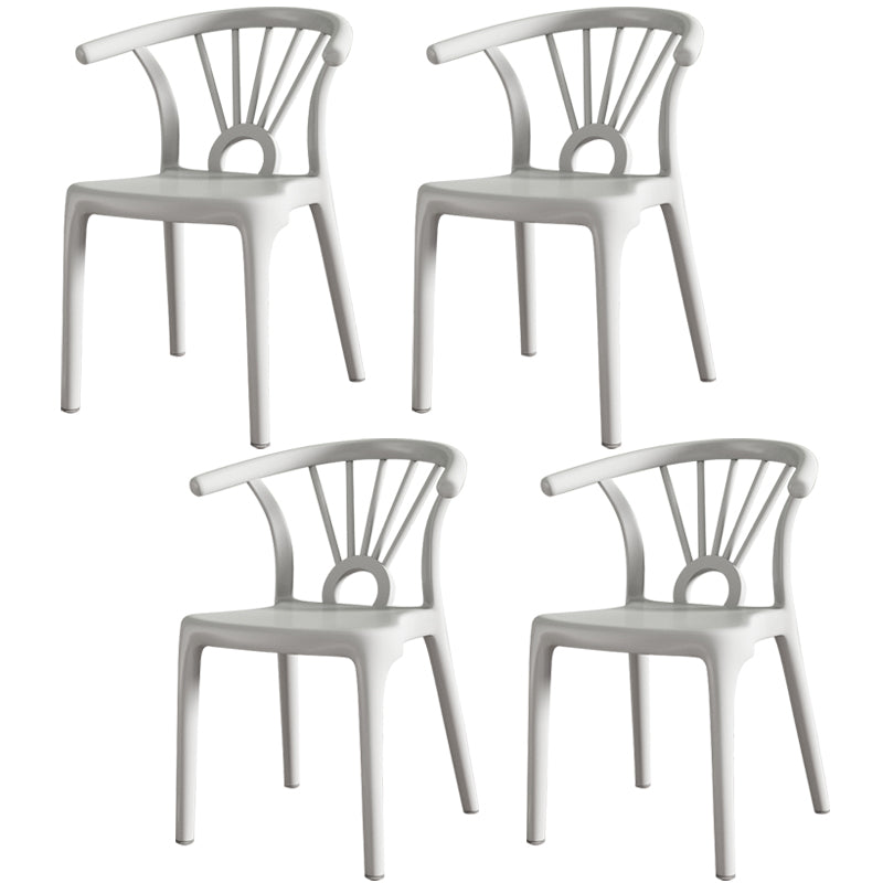 Salle à manger moderne Windsor chaises arrière chaise sans bras de salle à manger en plastique pour la cuisine