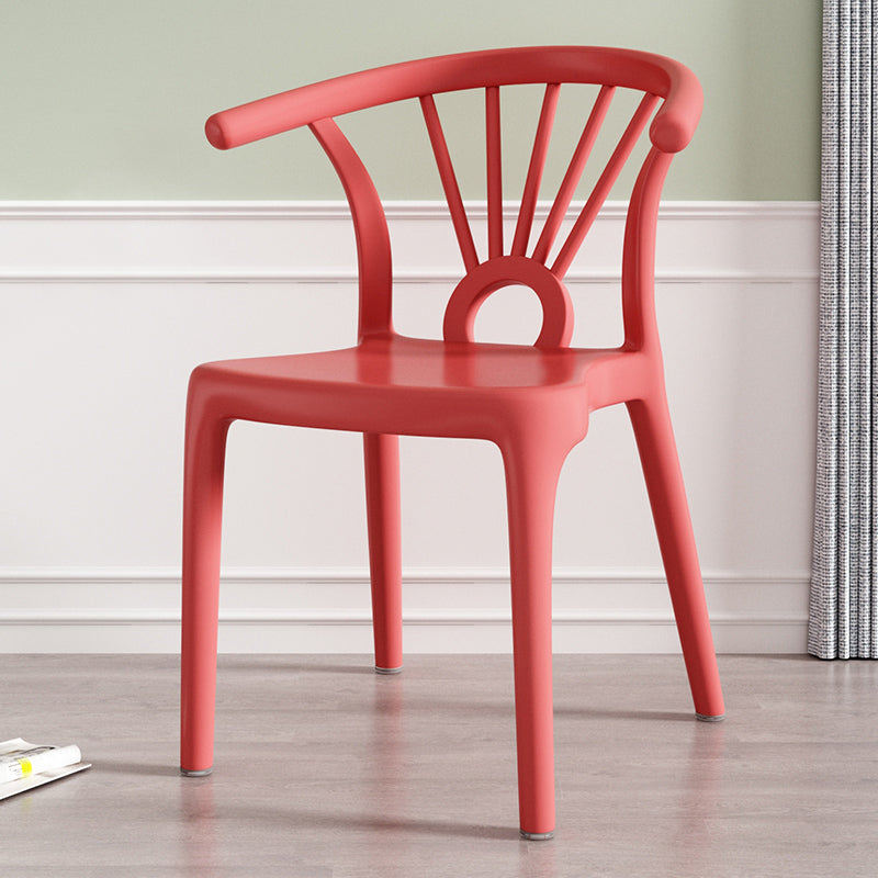 Salle à manger moderne Windsor chaises arrière chaise sans bras de salle à manger en plastique pour la cuisine