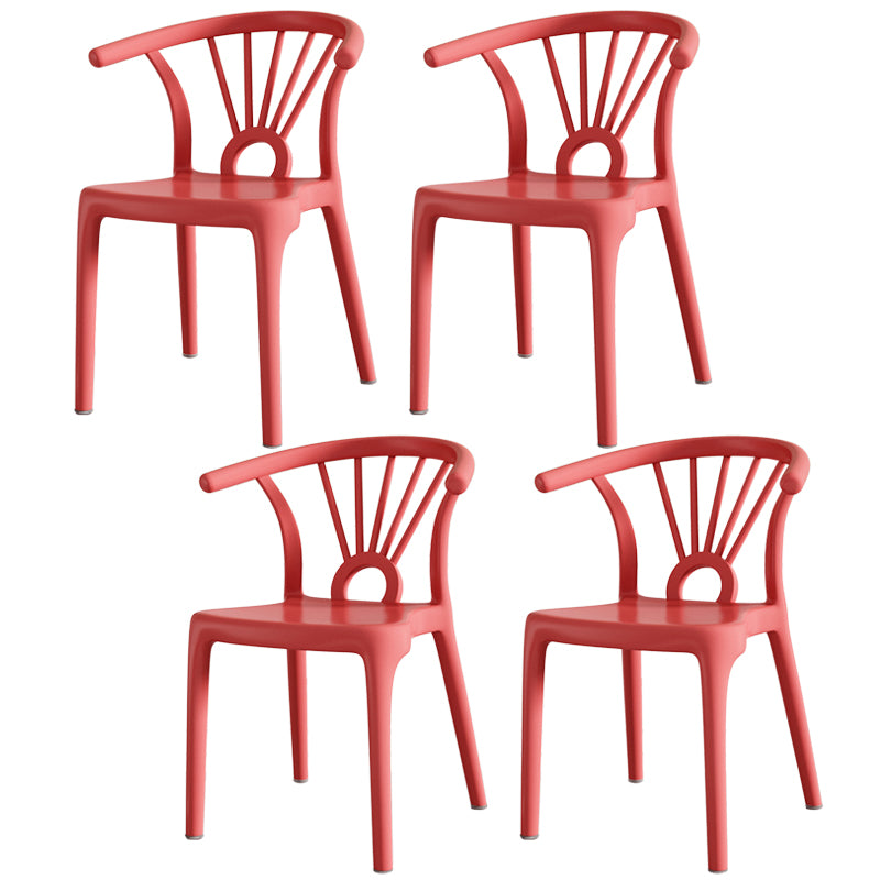 Salle à manger moderne Windsor chaises arrière chaise sans bras de salle à manger en plastique pour la cuisine